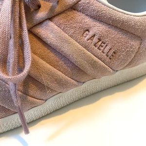 Pale pink suede Adidas Gazelles